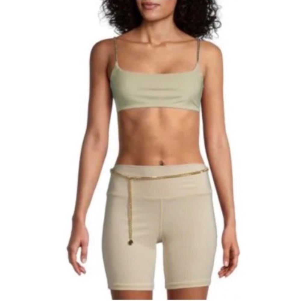NWT WeWoreWhat x Revolve Chain Ribbed Cami athletic bra top khaki women’s Medium